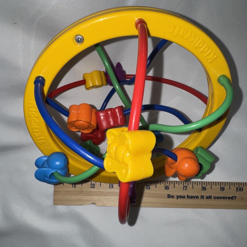 Kiddicraft Bead Ball Puzzle Ball Baby Toy Bright Colors Vintage Plastic Learning - Picture 9 of 9